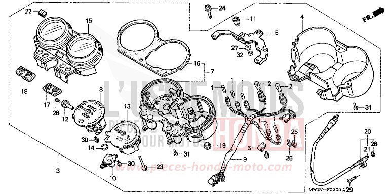 MESSGERAET von CB1300 Super Bold'or ABS SCHWARZ (NH1) von 2001
